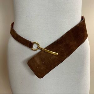 Women's LAI Brown SUEDE LEATHER Wrap HIP BELT M